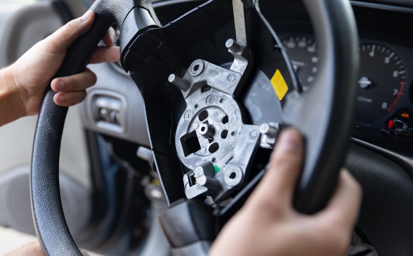 Wymiana taśmy airbag kierownicy koszt, objawy uszkodzenia